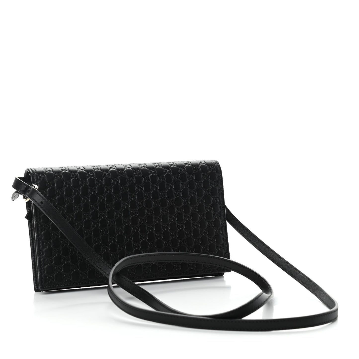 Microguccissima Crossbody Wallet Black