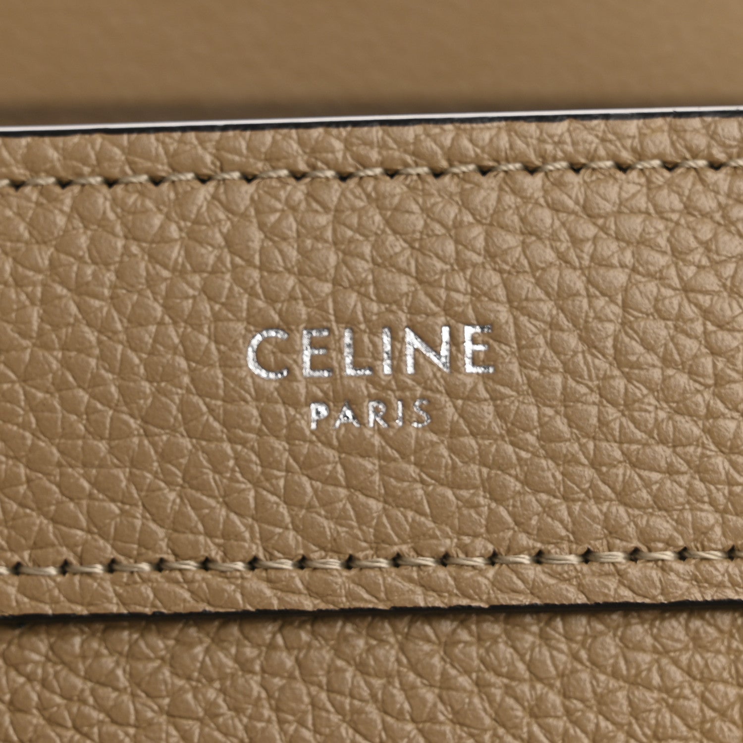 Celine Drummed Calfskin Nano Luggage Dune 6 of 11