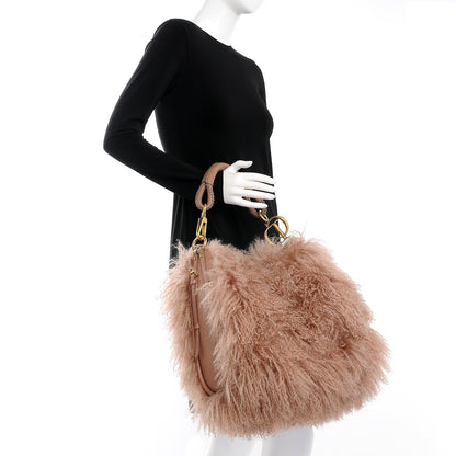 Christian Dior Mongolian Lamb Fur Libertine Tote Pink 2 of 9