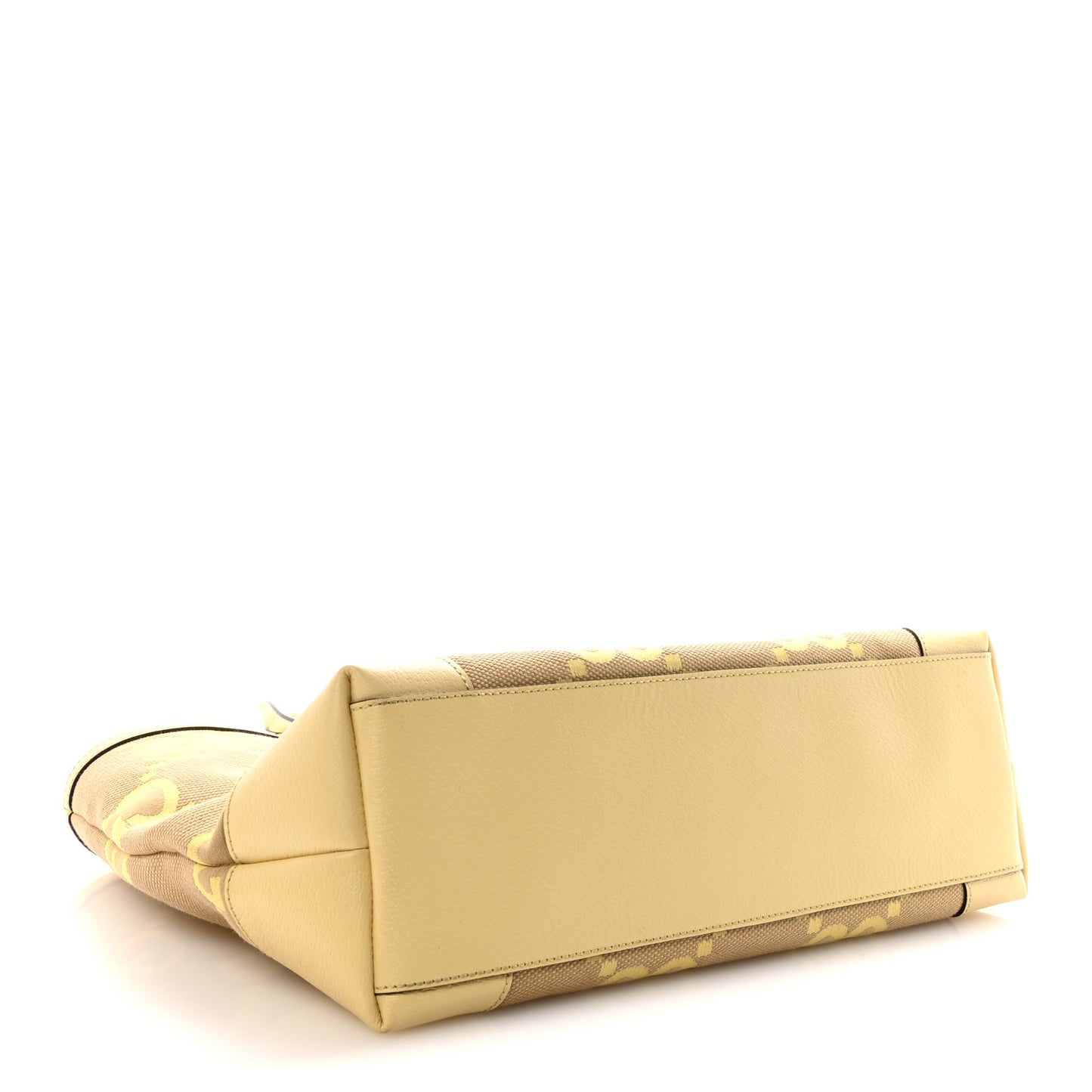 Monogram Jumbo GG Textured Dollar Calfskin Medium Ophidia Shopping Tote Beige Banana