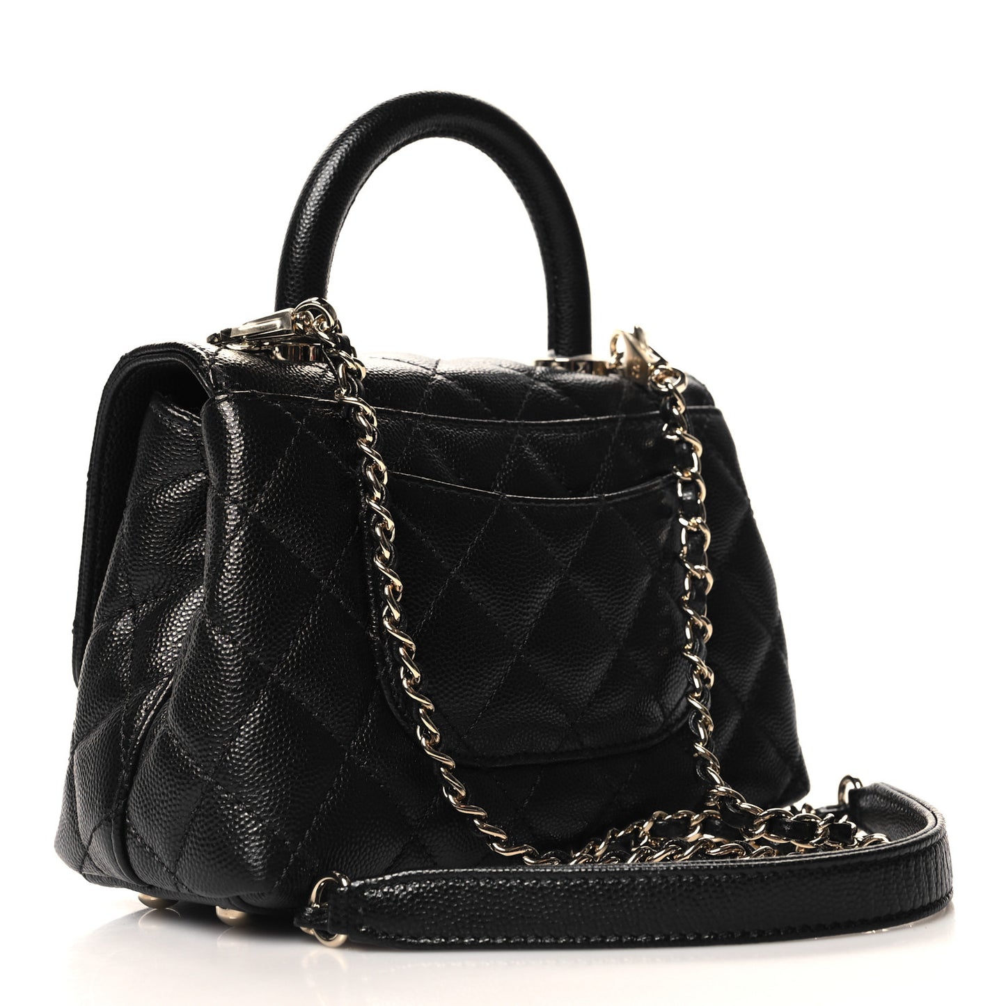 Caviar Quilted Extra Mini Coco Handle Flap Black