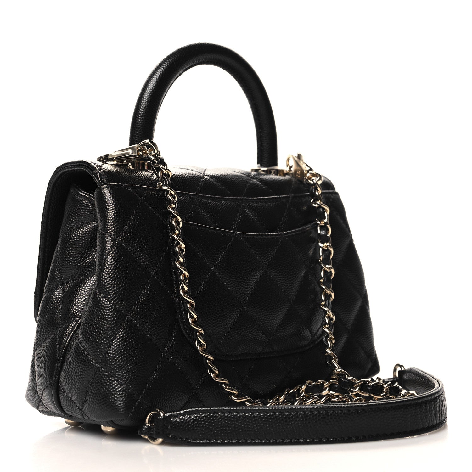 Chanel Caviar Quilted Extra Mini Coco Handle Flap Black 3 of 11