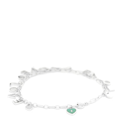 Tiffany Sterling Silver Enamel Love Charm Bracelet Blue 3 of 5