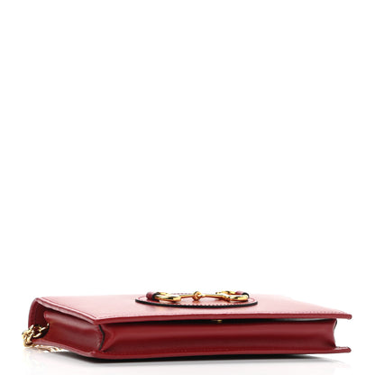 Gucci Boarded Plutone Calfskin Horsebit 1955 Wallet On Chain New Cherry Red 4 of 10