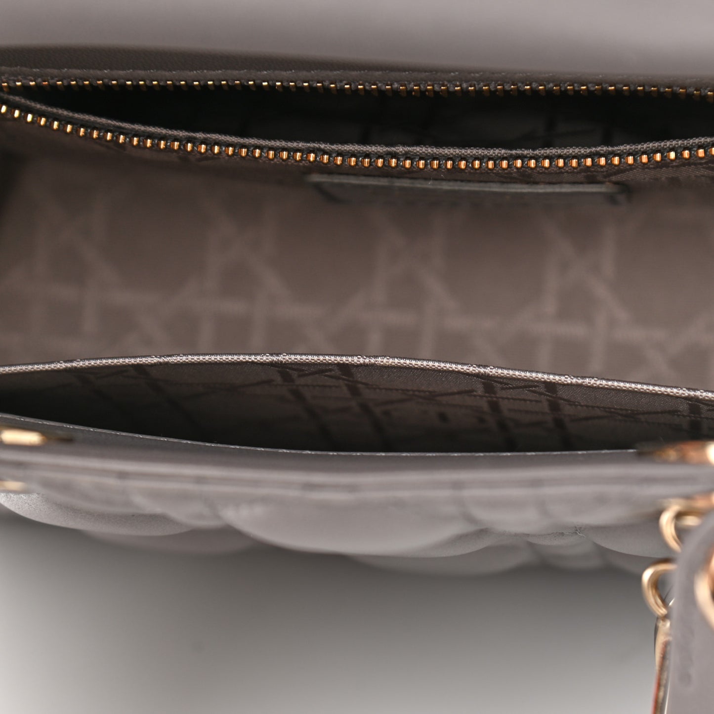 Lambskin Cannage Small Lady Dior Grey