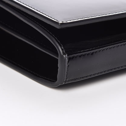 Saint Laurent Patent Calfskin Monogram Kate Wallet On Chain Black 7 of 9
