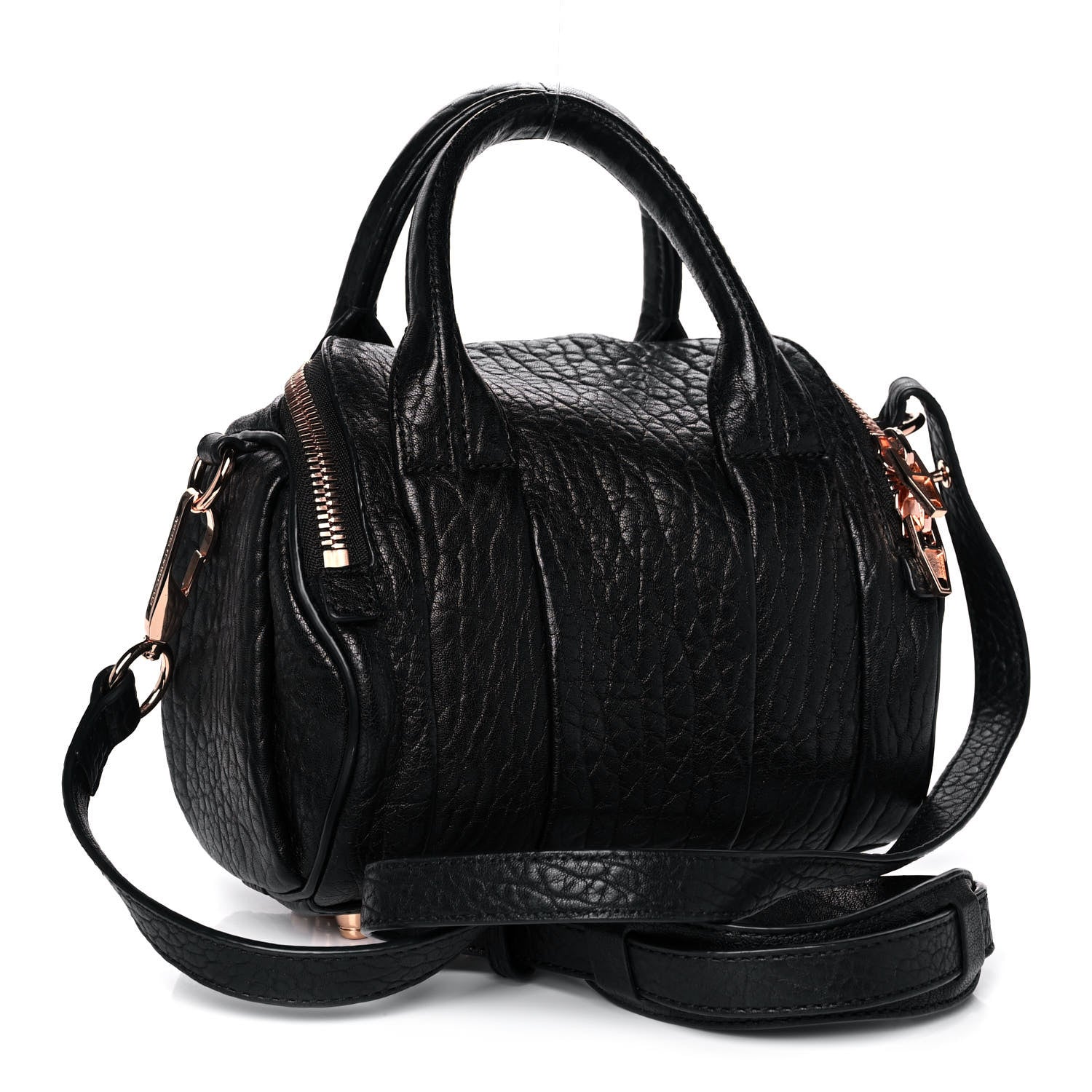 Alexander Wang Pebbled Lambskin Mini Rockie Black Rose Gold Hardware 3 of 10