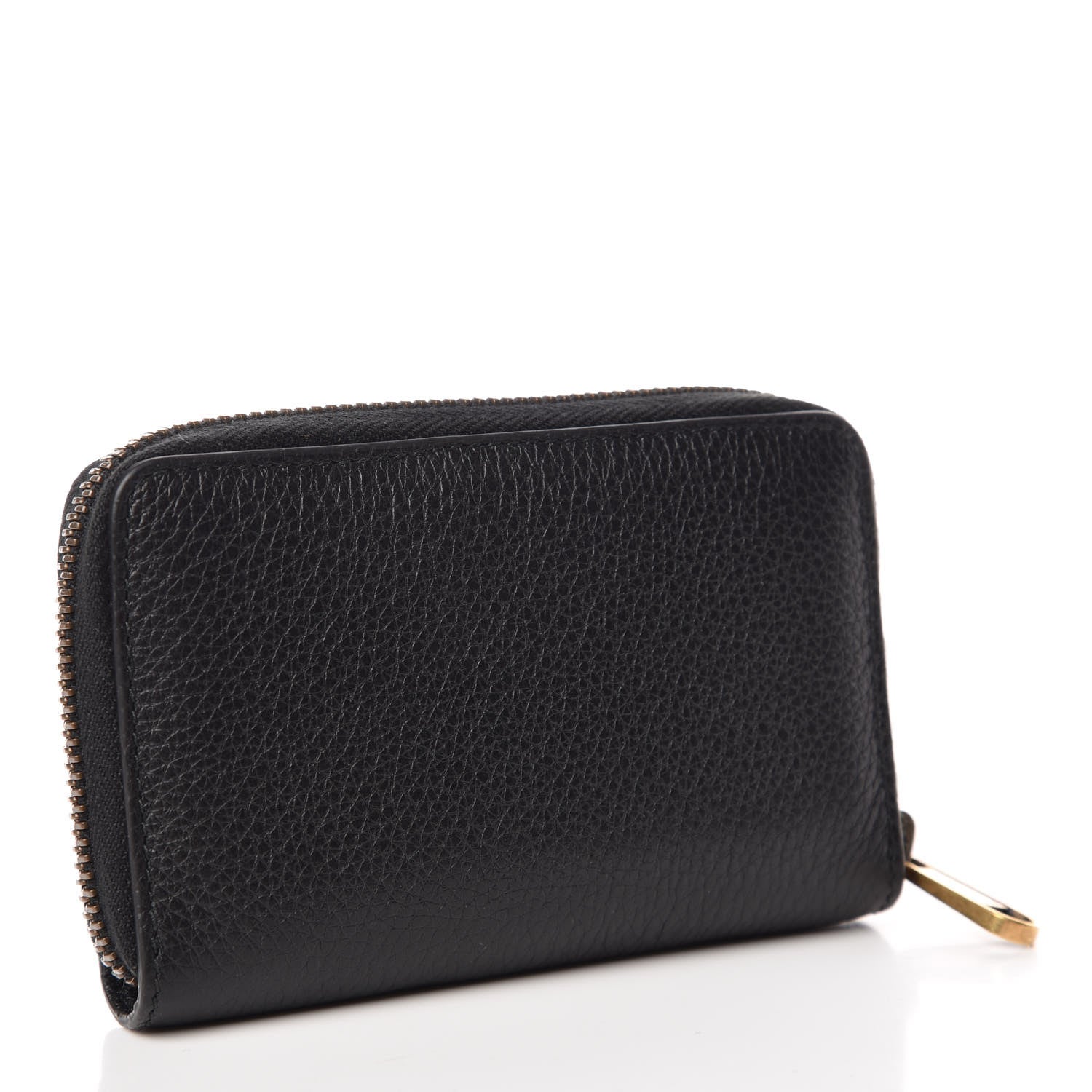 Gucci Calfskin Logo Zip Around Card Case Black 3 of 7