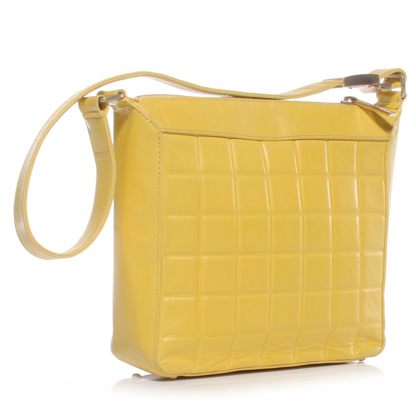 Lambskin Chocolate Bar Quilted Small Shoulder Bag Chartreuse