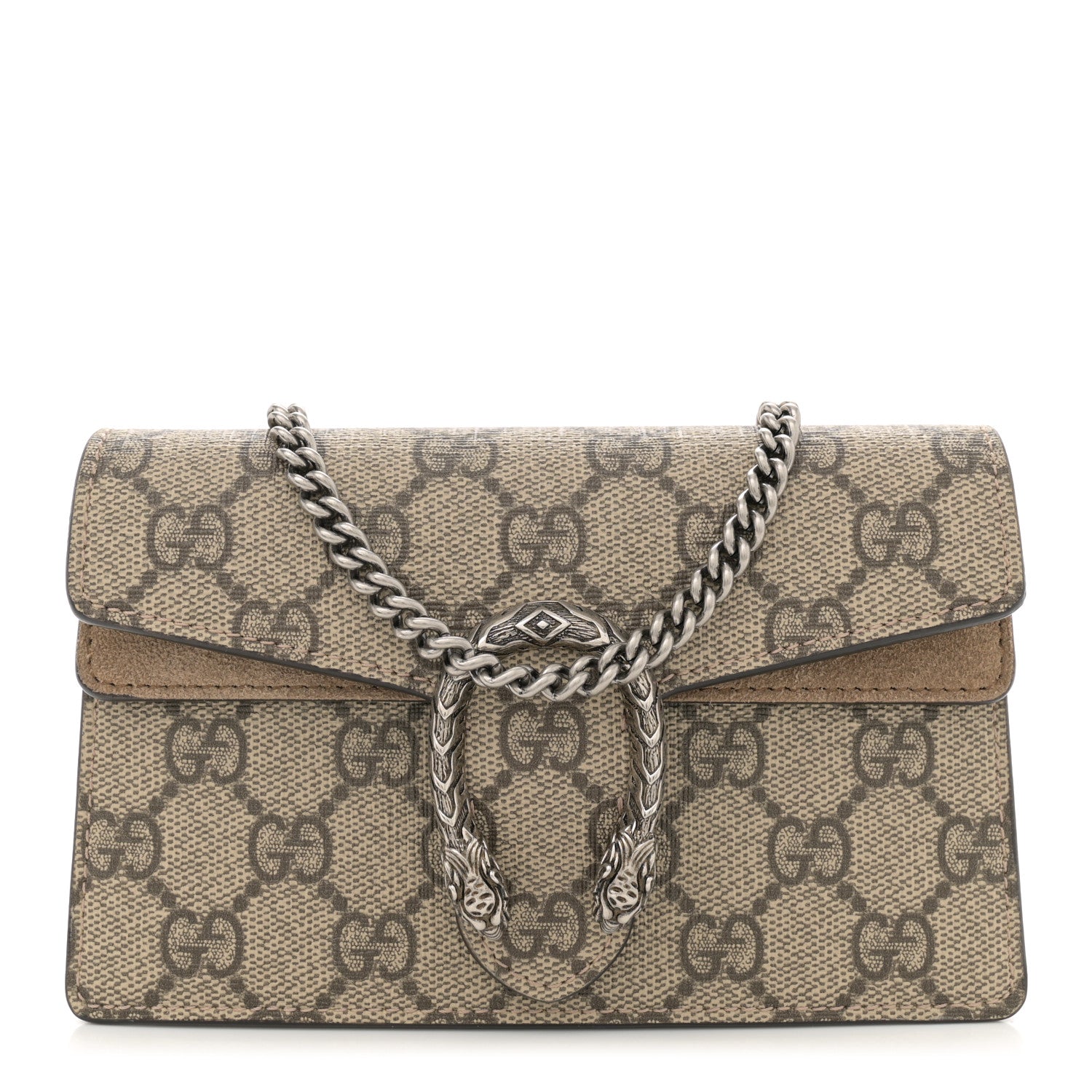 Gucci GG Supreme Monogram Super Mini Dionysus Shoulder Bag Taupe 1 of 11