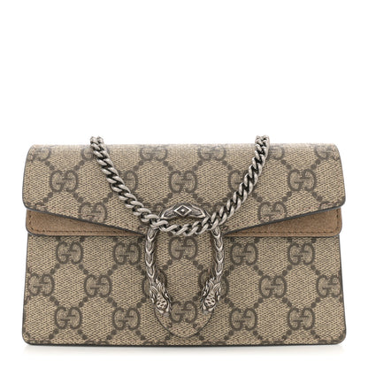 Gucci GG Supreme Monogram Super Mini Dionysus Shoulder Bag Taupe 1 of 11
