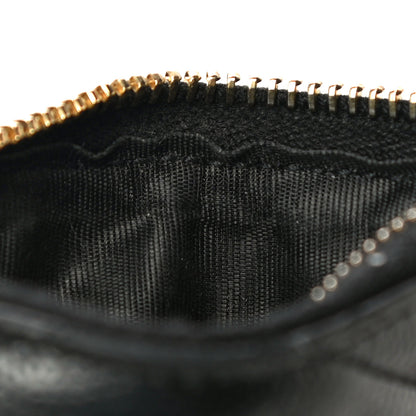Saint Laurent Grain De Poudre Matelasse Chevron Monogram Zipped Card Case Black 15 of 22