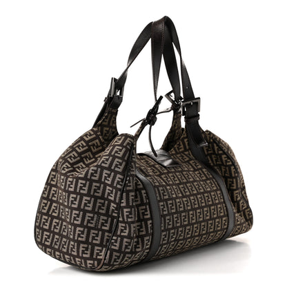 Fendi Zucchino Vitello Shoulder Bag Testa di Moro Beige 3 of 10