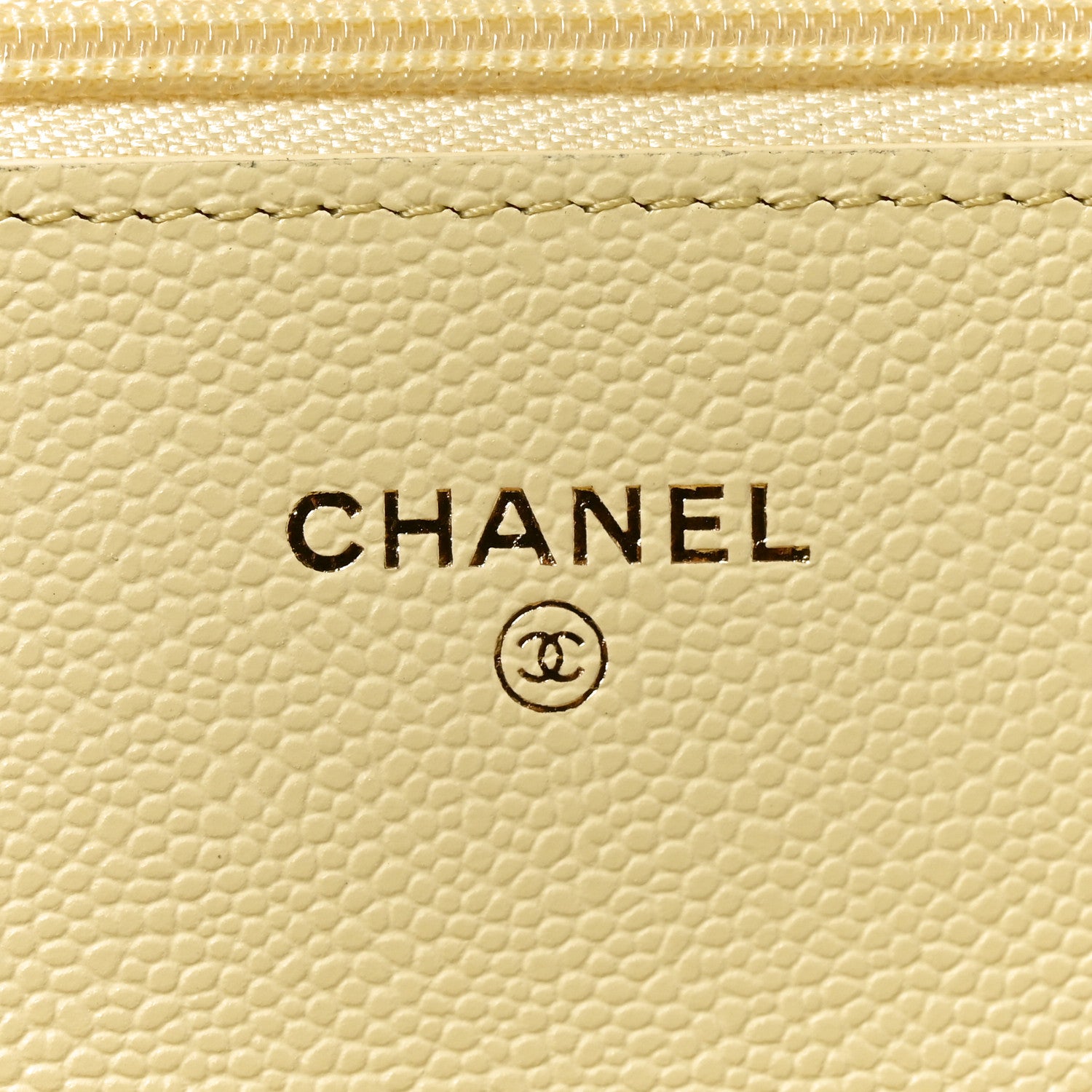 Chanel Caviar Quilted CC Turnlock Wallet On Chain WOC Light Yellow 11 of 23