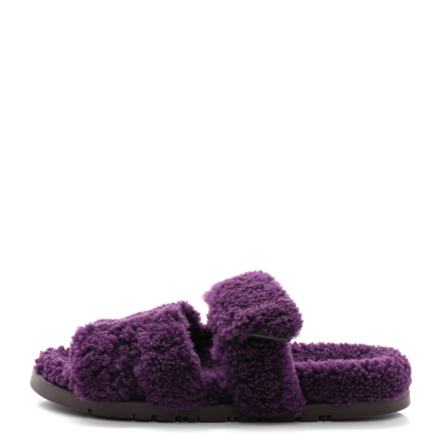 Hermes Woolskin Womens Chypre Sandals 38.5 Violet Fonce 1 of 9