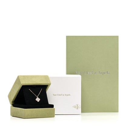 Van Cleef & Arpels 18K Yellow Gold Mother of Pearl Sweet Alhambra Pendant Necklace 5 of 5