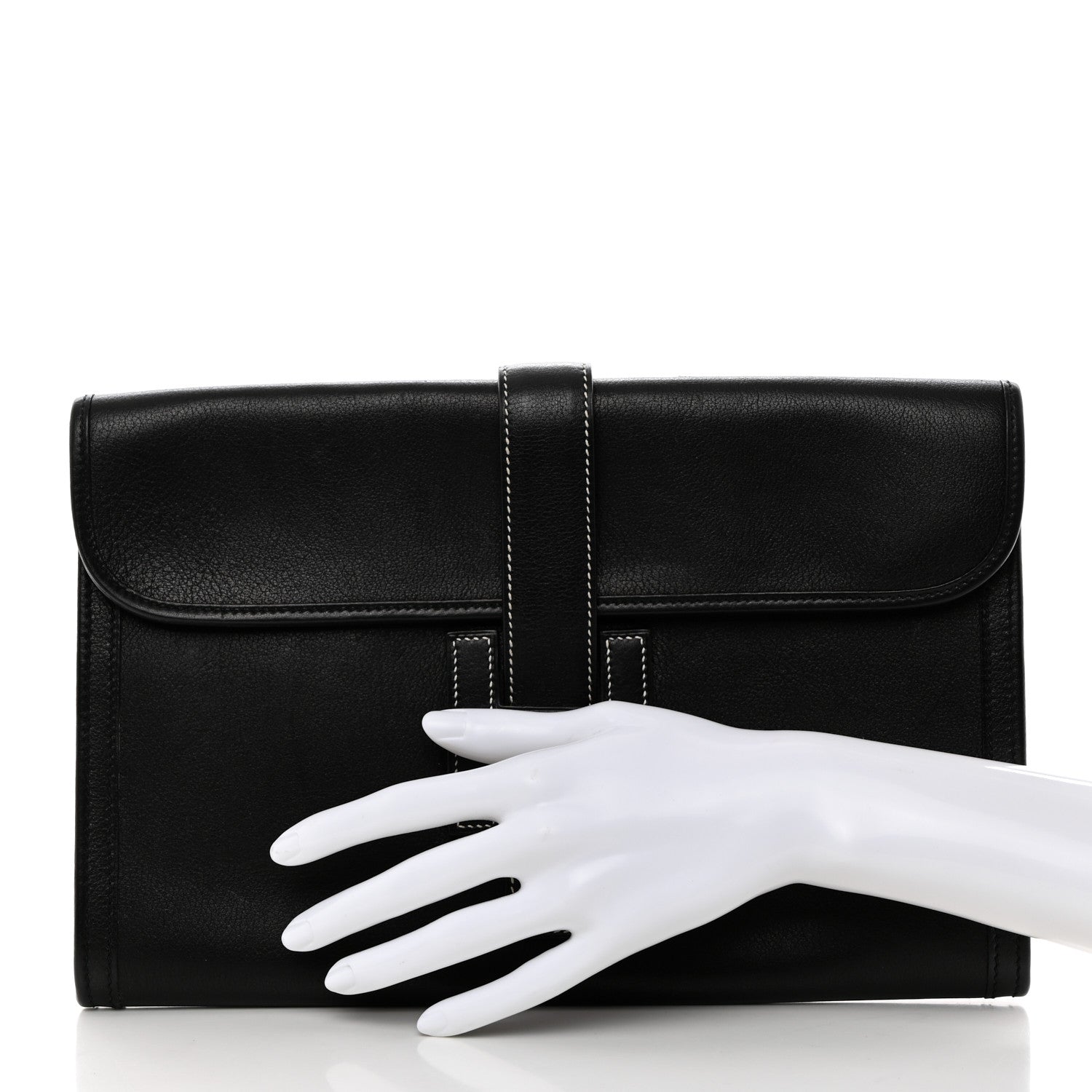 Hermes Evergrain Jige PM Clutch Black 2 of 8