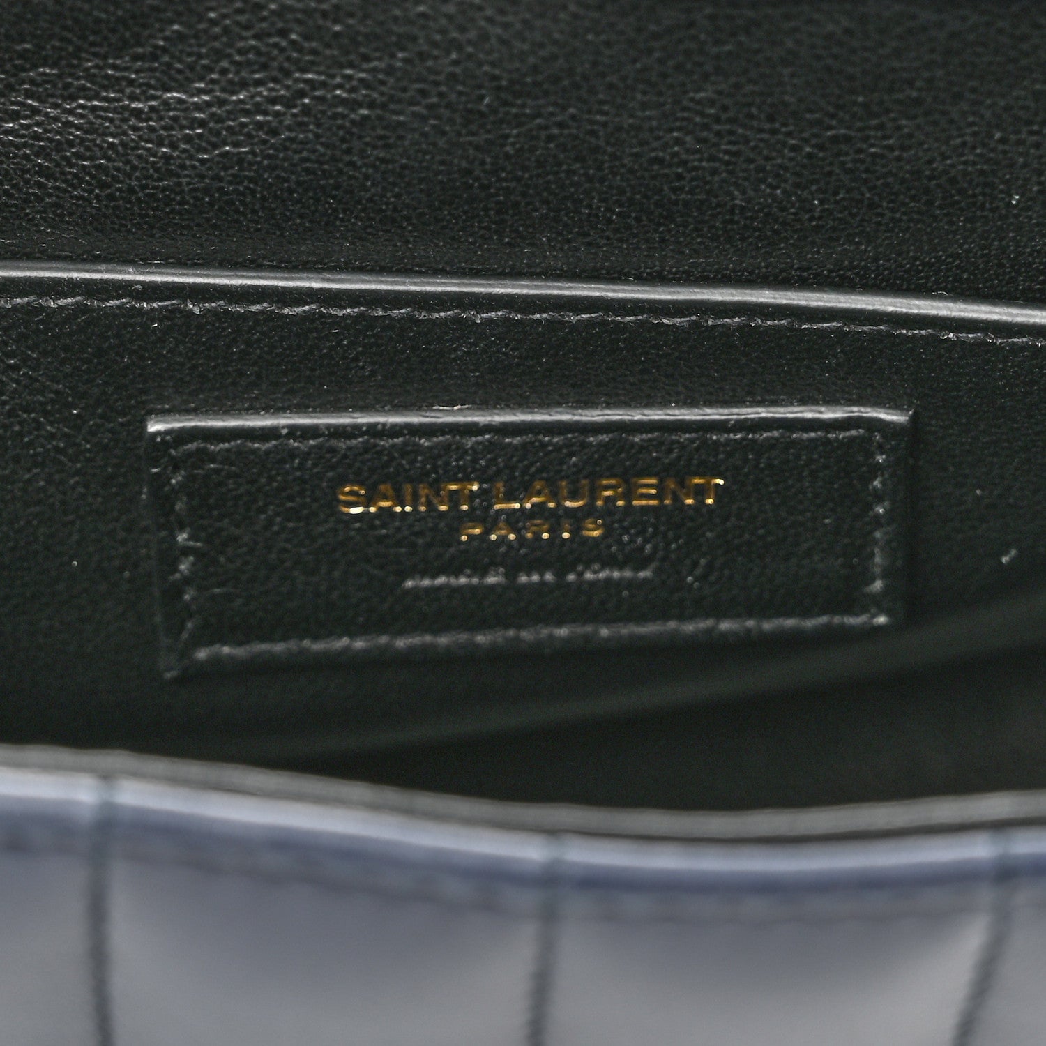 Saint Laurent Lambskin Matelasse Monogram Medium Vicky Chain Bag Blue 7 of 12