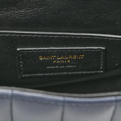 Saint Laurent Lambskin Matelasse Monogram Medium Vicky Chain Bag Blue 7 of 12
