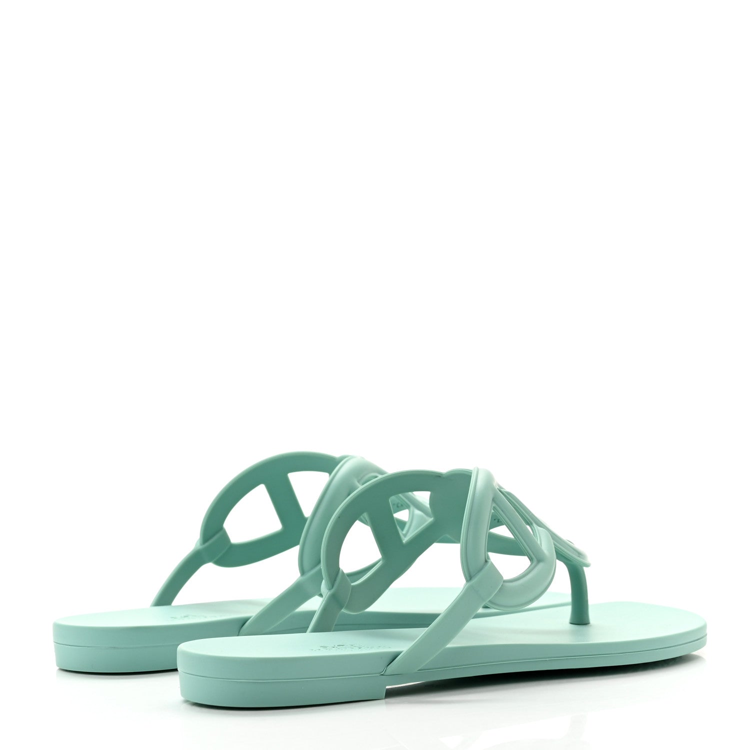 Hermes Rubber Womens Egerie Sandals 35 Vert Embrun 4 of 8