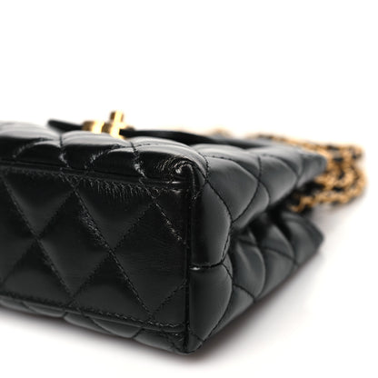 Chanel Shiny Aged Calfskin Quilted Nano Kelly Shopper Black 10 of 11