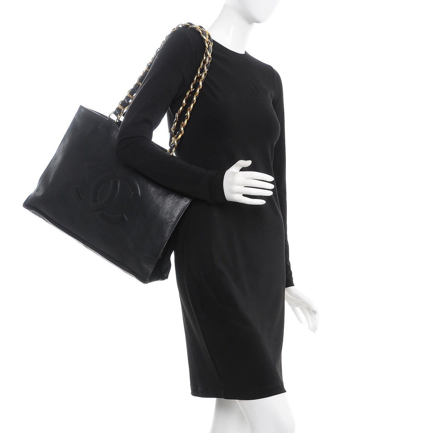 Lambskin Jumbo CC Shoulder Bag Black