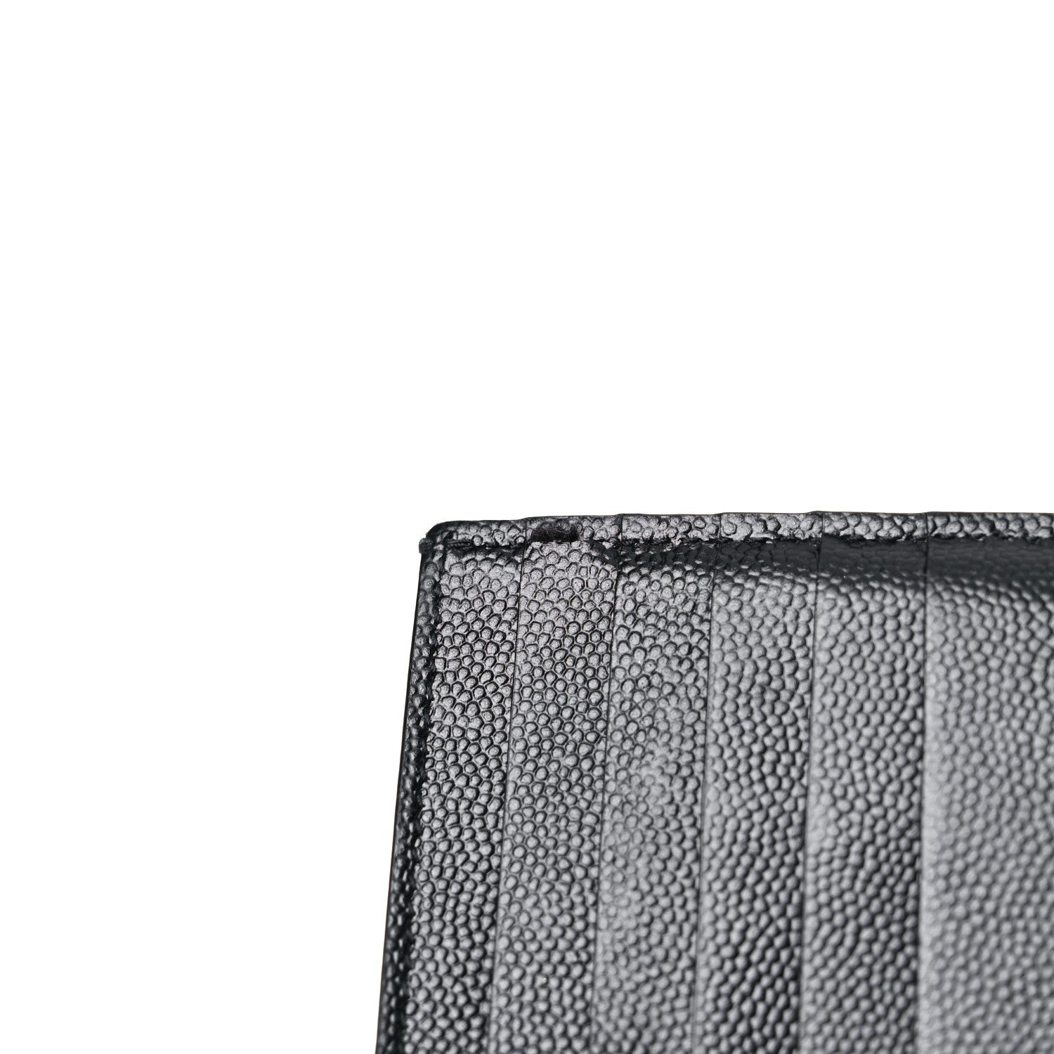 Saint Laurent Grain De Poudre Matelasse Chevron Monogram Fragments Zippered Card Case Black 12 of 12