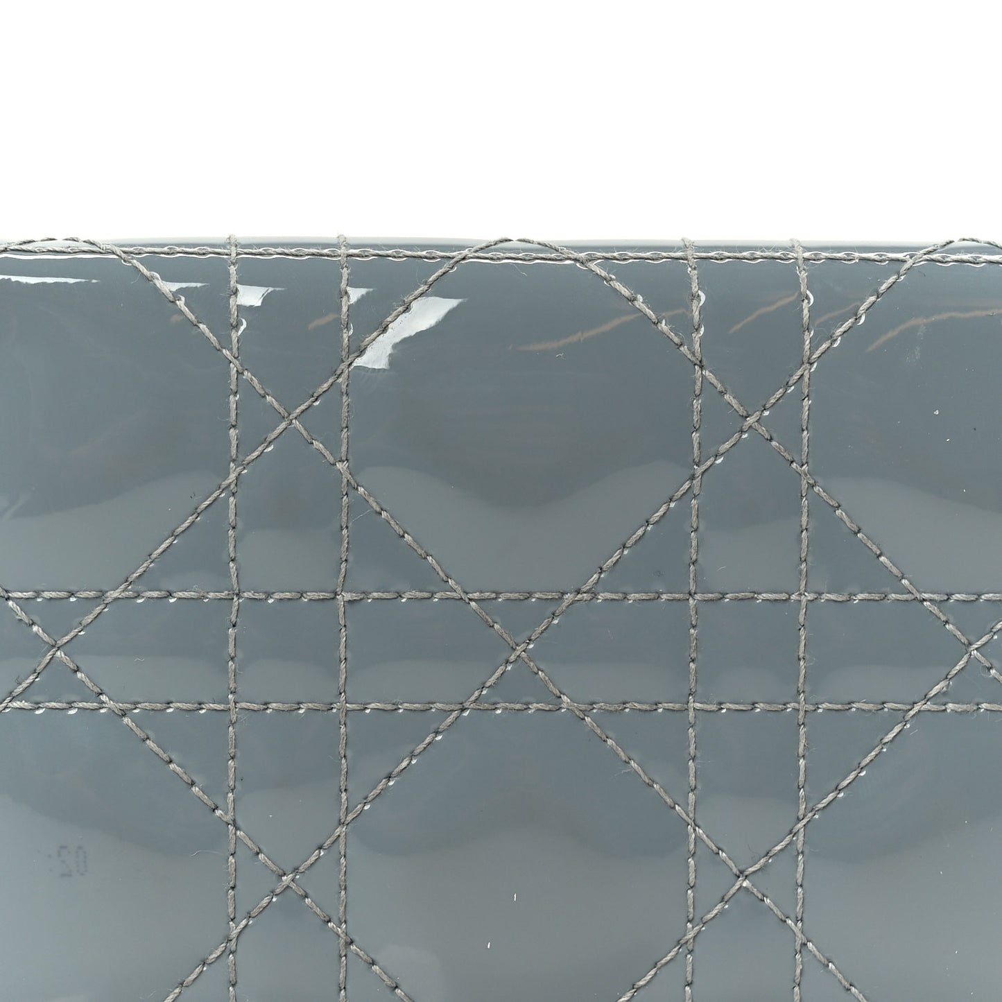Patent Cannage Mini Lady Dior Wallet Cloud Blue