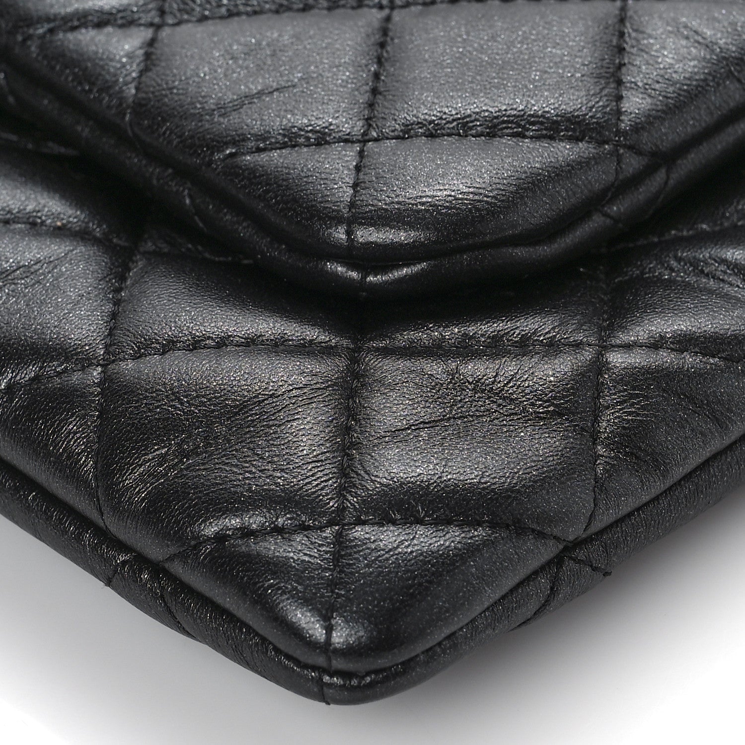 Chanel Shiny Lambskin Quilted Medium Double Case With Strap Black 9 of 9