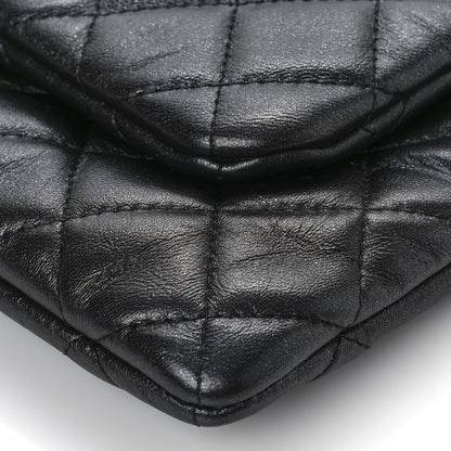 Chanel Shiny Lambskin Quilted Medium Double Case With Strap Black 9 of 9