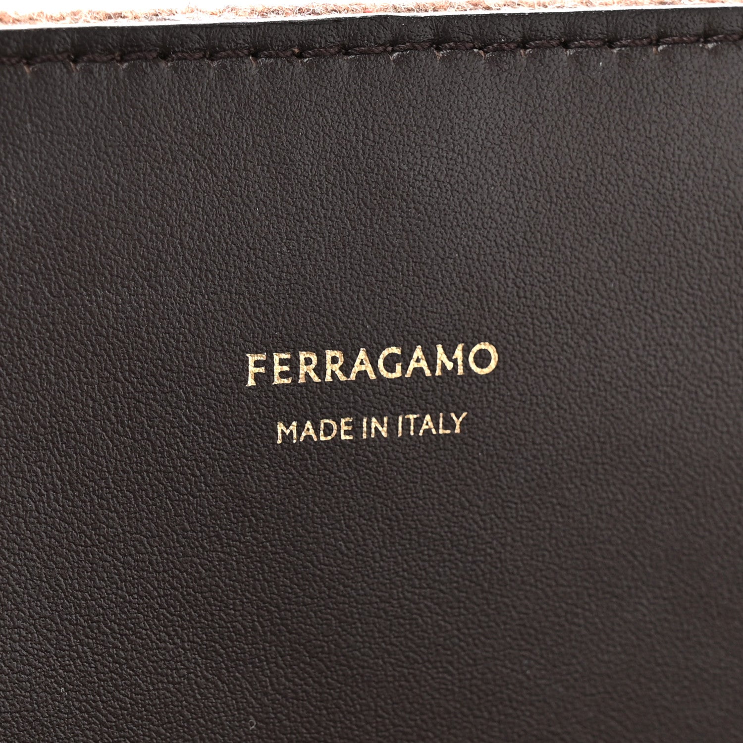 Salvatore Ferragamo Wool Felt Medium Hug Bag Brown 6 of 10