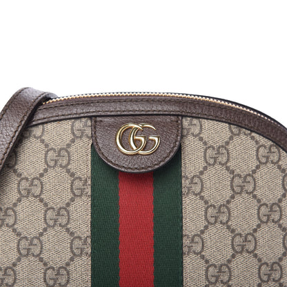 Gucci GG Supreme Monogram Textured Dollar Calfskin Web Small Ophidia Dome Shoulder Bag Beige Ebony New Acero 10 of 10