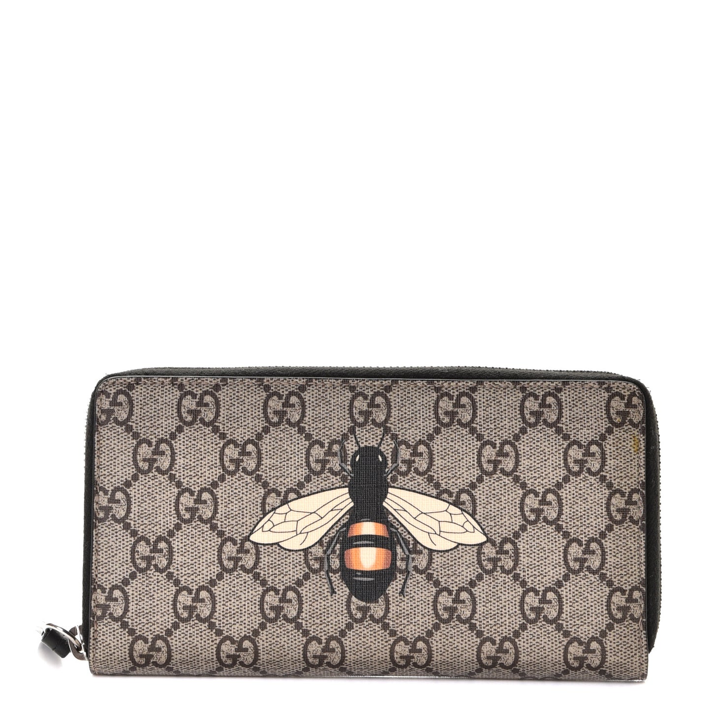 GG Supreme Monogram Bee Zip Around Wallet