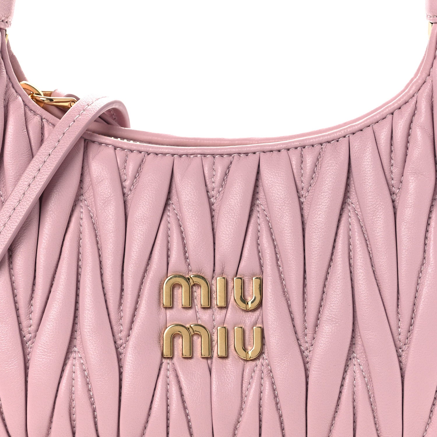 Miu Miu Nappa Matelasse Small Wander Hobo Alabaster Pink 8 of 10