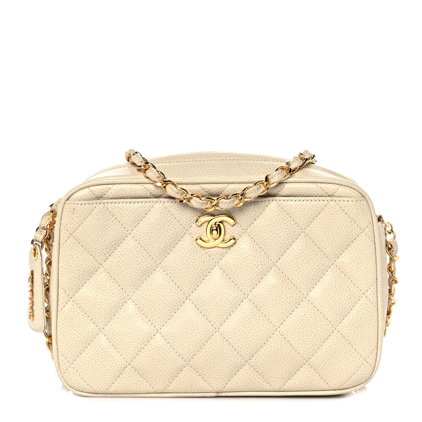 Caviar Quilted Camera Case Beige Clair
