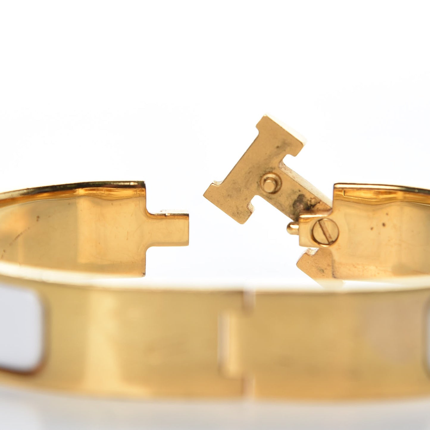 Enamel Narrow Clic Clac H Bracelet PM White