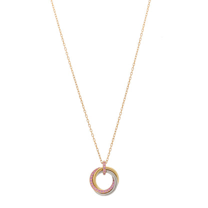 Cartier 18K Pink Gold Pink Sapphire Trinity Pendant Necklace 1 of 6