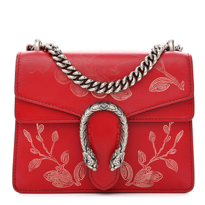 Gucci Calfskin Chinese New Year Mini Dionysus Shoulder Bag Hibiscus Red 1 of 11