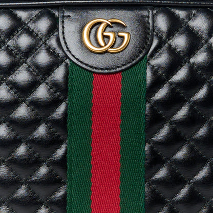 Gucci Calfskin Web Trapuntata Small GG Shoulder Bag Black 10 of 12