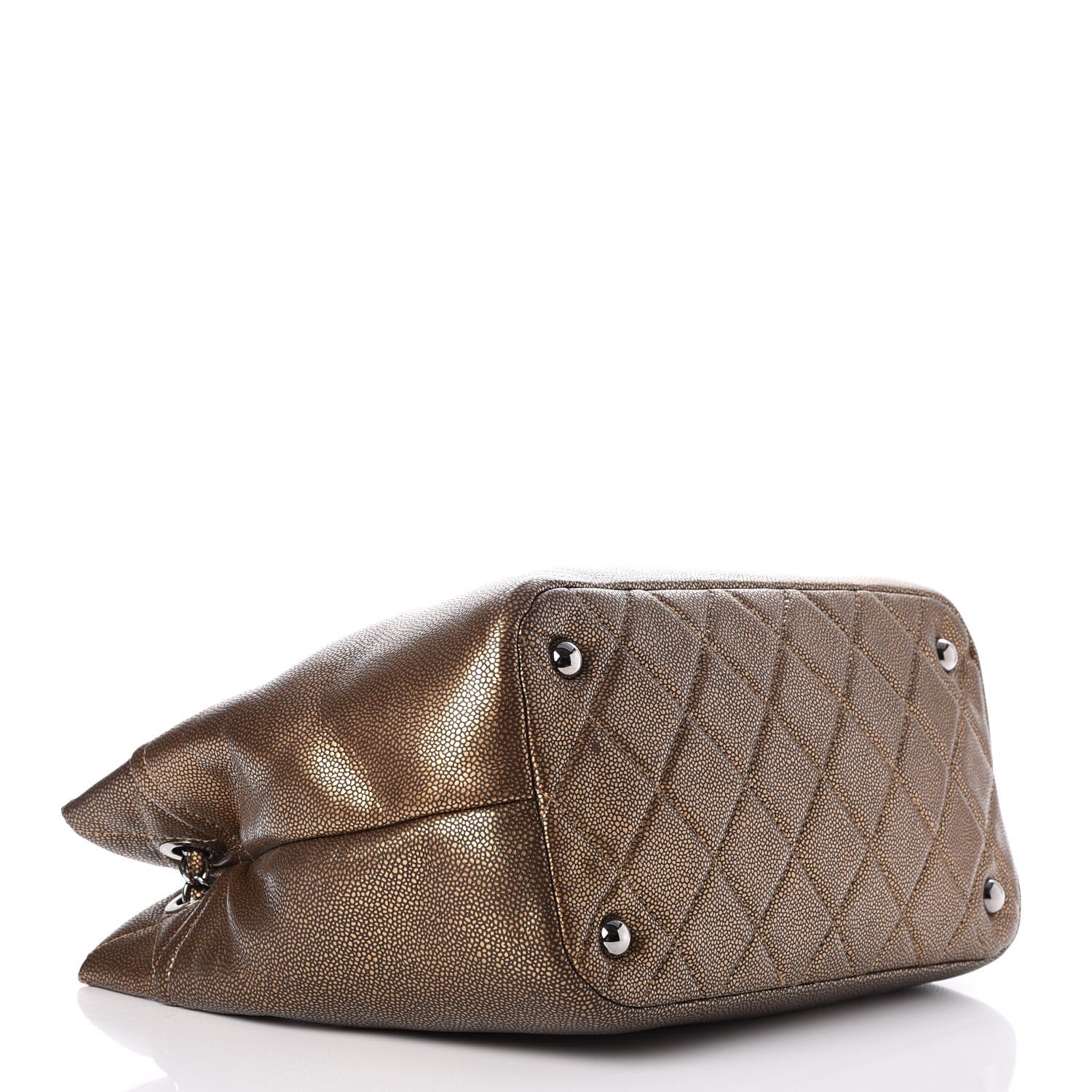 Chanel Metallic Caviar Quilted Large Timeless CC Soft Tote Bronze 4 of 8