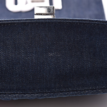 Miu Miu Denim Matelasse Crystal Embellished Shoulder Bag Blue Rosso 8 of 10