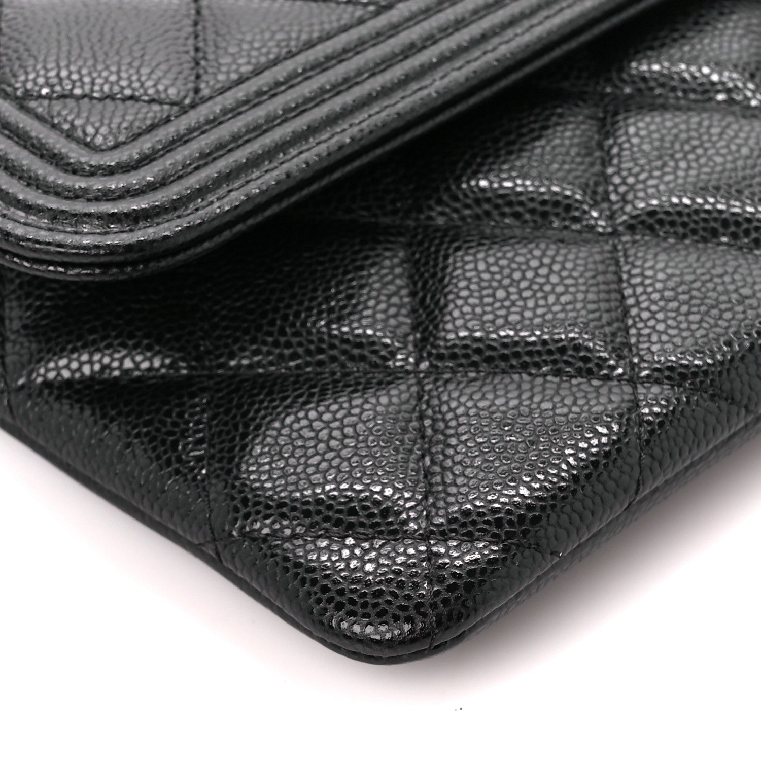 Chanel Caviar Quilted Boy Flap Clutch Black 9 of 11