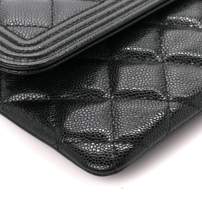 Chanel Caviar Quilted Boy Flap Clutch Black 9 of 11