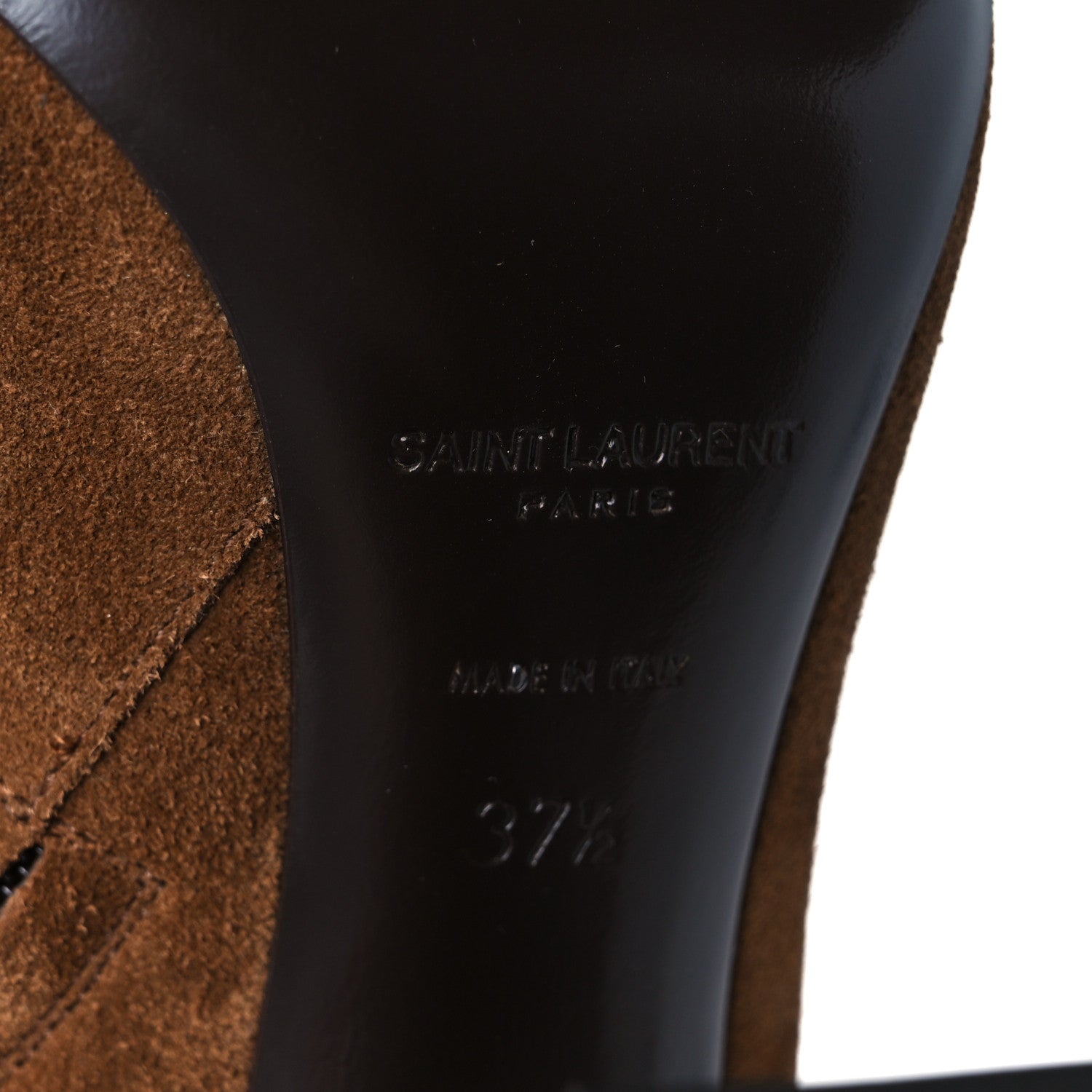 Saint Laurent Suede Embellished Joplin Buckle Booties 37.5 Land 7 of 10