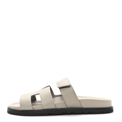 Hermes Calfskin Womens Chypre Sandals 39.5 Beige Esquisse 1 of 10