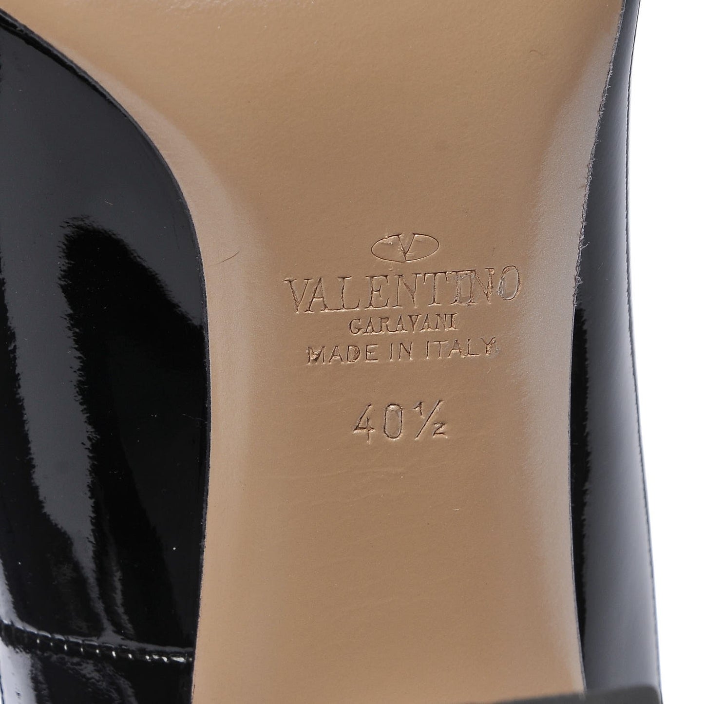 Patent Tan-Go Mary Jane Ankle Strap 100mm Pumps 40.5 Black