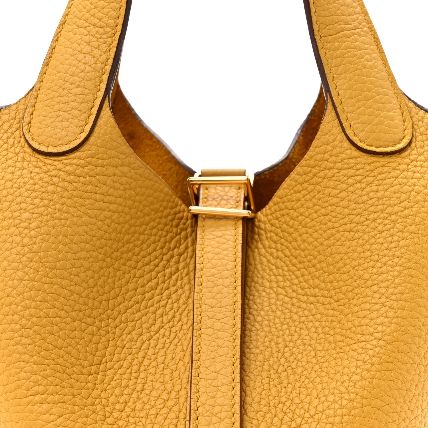 Hermes Taurillon Clemence Picotin Lock 18 PM Jaune Ambre 8 of 11
