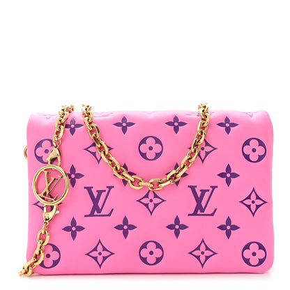 Louis Vuitton Lambskin Embossed Monogram Vuittamins Pochette Coussin Rose Violet 1 of 13