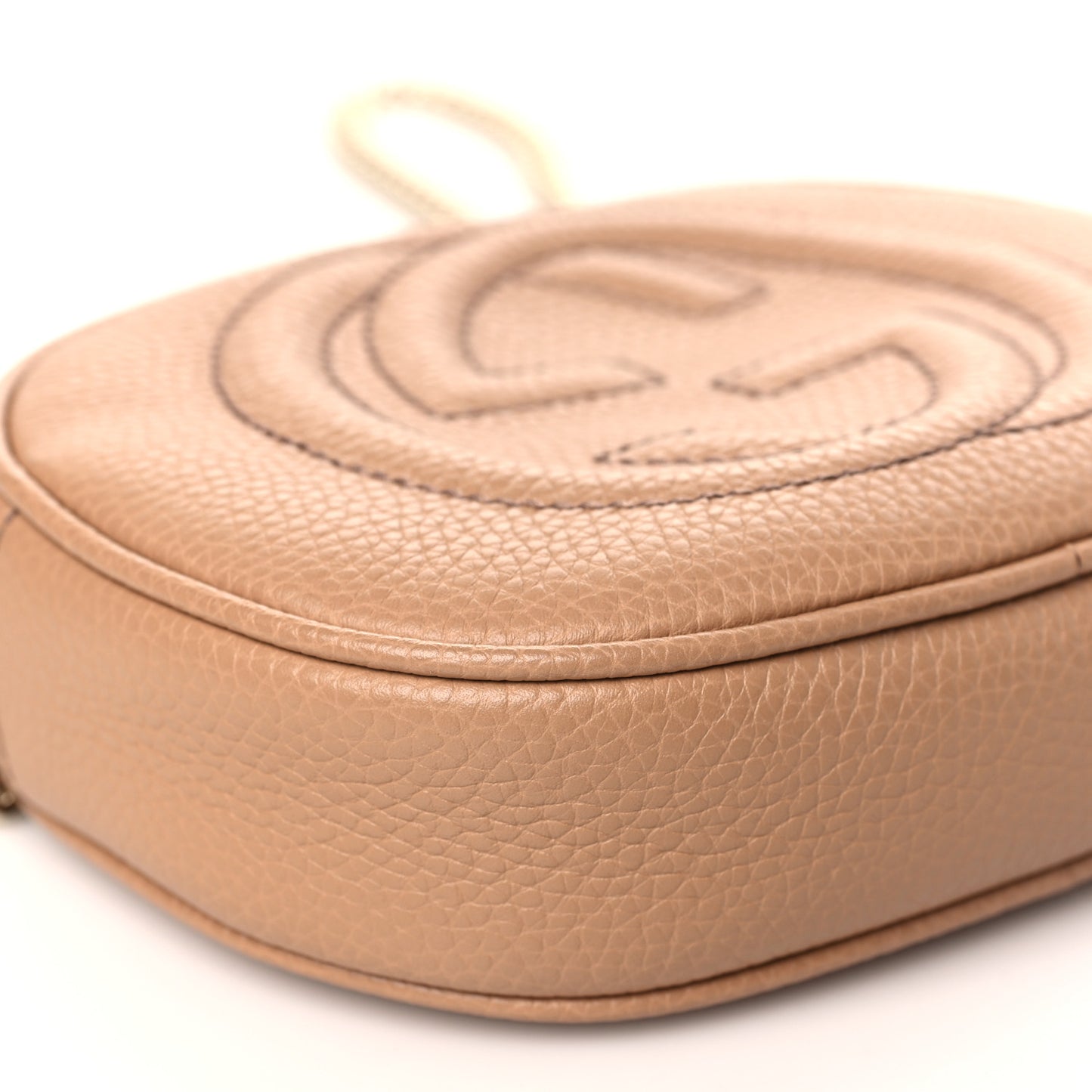 Pebbled Calfskin Mini Soho Chain Bag Camelia