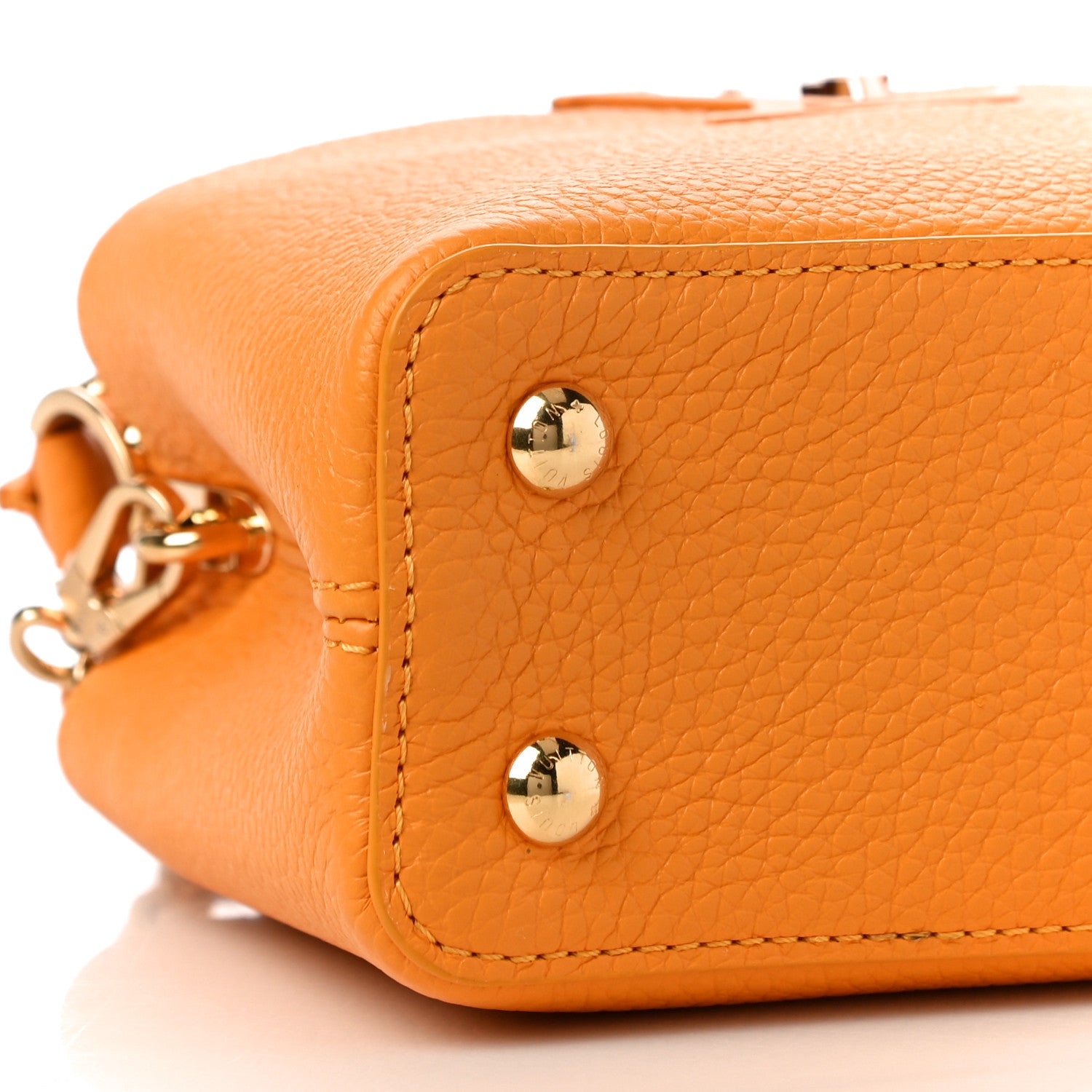 Louis Vuitton Taurillon Mini Capucines Sunbeam Yellow 8 of 9